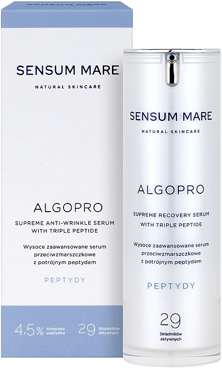 Wysoce zaawansowane serum przeciwzmarszczkowe z potrójnym peptydem 4,5% - Sensum Mare Algopro Supreme Anti-Wrinkle Serum With Triple Peptide — Zdjęcie N2