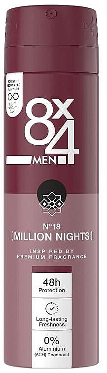 Dezodorant - 8x4 Men №18 Million Nights Deodorant — Zdjęcie N1