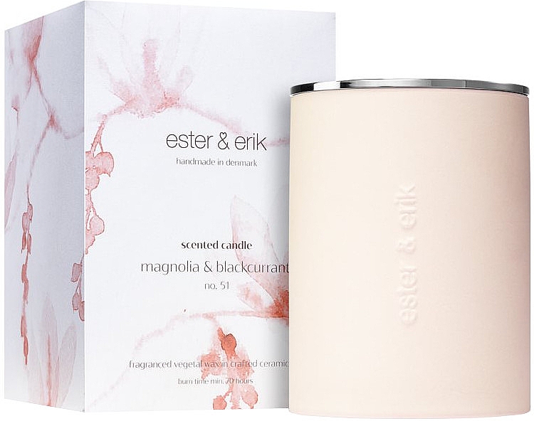 Świeca aromatyczna Magnolia i czarna porzeczka - Ester & Erik Scented Candle Magnolia & Blackcurrant № 51 — Zdjęcie N1