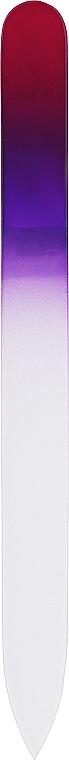Szklany pilnik do paznokci 135 mm, fioletowo-bordowy - Sincero Salon Crystal Nail File Duplex Color — Zdjęcie N1