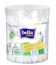 Waciki bawełniane, okrągłe opakowanie, 100 szt. - Bella Cotton Buds With Paper Stick — Zdjęcie N1