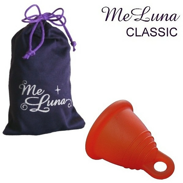 Kubeczek menstruacyjny, rozmiar L, czerwony - MeLuna Classic Shorty Menstrual Cup Ring — Zdjęcie N1