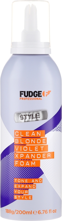 Pianka zwiększająca objętość i tonująca kolor włosów blond - Fudge Clean Blonde Violet Xpander Foam — Zdjęcie N1