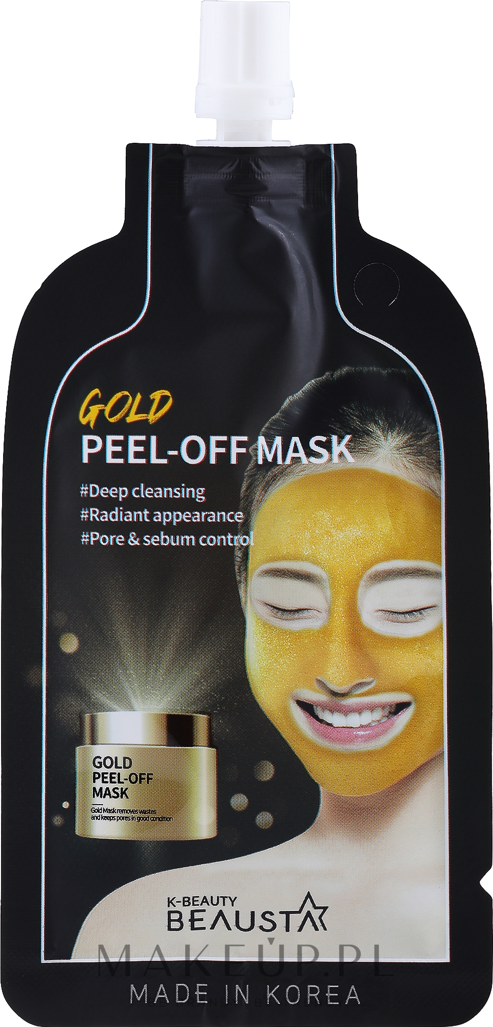 Wygładzająca maska regulująca do cery tłustej - Beausta Gold Peel Off Mask — Zdjęcie 20 ml