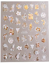 Naklejki na paznokcie, samoprzylepne biało-złote CJ-032 - Deni Carte 88247 — Zdjęcie N1