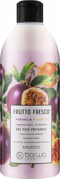 Rewitalizujący żel pod prysznic Marakuja i karmel - Barwa Frutto Fresco Passion Fruit & Caramel Creamy Shower Gel — Zdjęcie N1