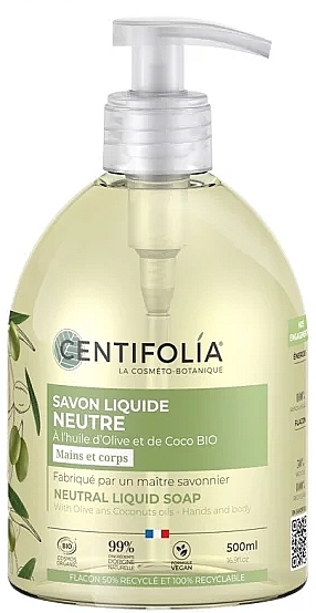 Organiczne neutralne mydło w płynie z oliwą z oliwek i kokosem - Centifolia Neutral Liquid Soap — Zdjęcie N1