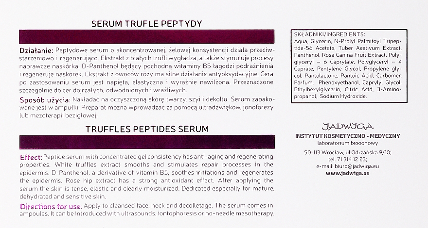 Serum do cery dojrzałej - Jadwiga Truffle Peptides Anti Age Prestige — Zdjęcie N3
