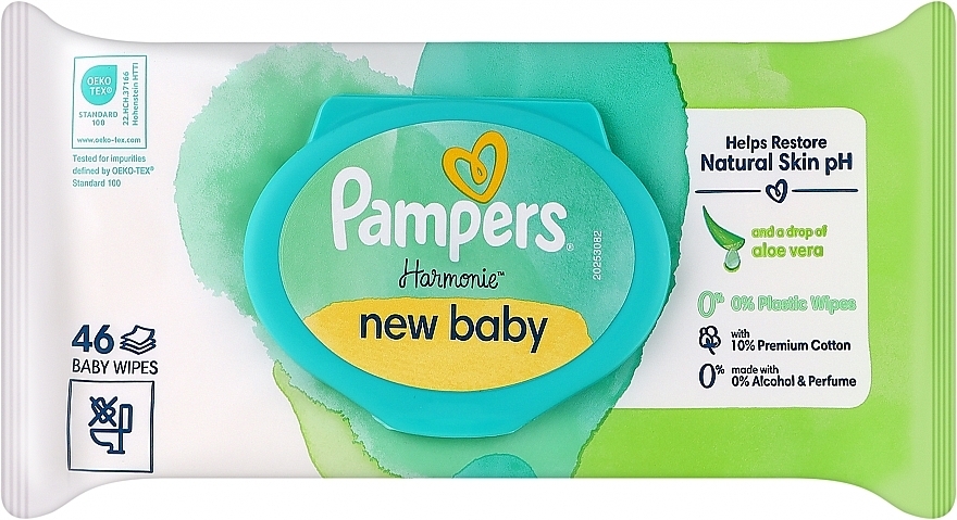 Chusteczki dla niemowląt, 46 szt. - Pampers New Baby Harmonie Body Wipes — Zdjęcie N1