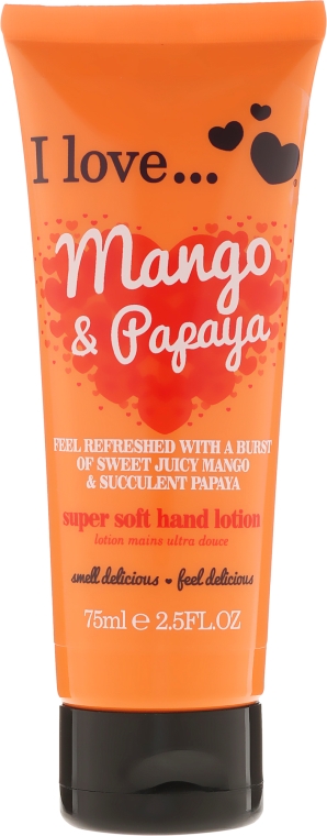 Superdelikatny balsam do rąk Mango i papaja - I Love... Mango & Papaya Super Soft Hand Lotion — Zdjęcie N1