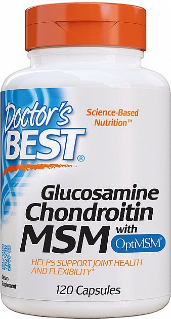 Suplement diety Glukozamina, chondroityna i MSM - Doctor's Best Glucosamine Chondroitin MSM with OptiMSM — Zdjęcie N1