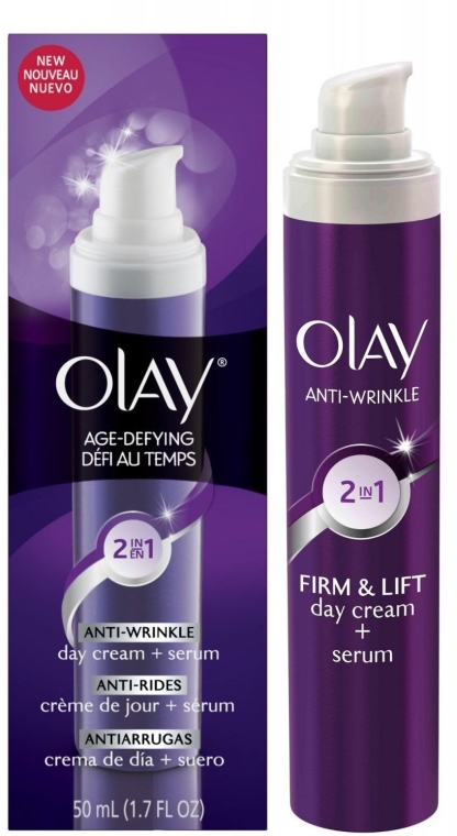 Przeciwzmarszczkowy krem na dzień + serum - Olay Anti Wrinkle Firm & Lift 2 in 1 Day Cream And Serum