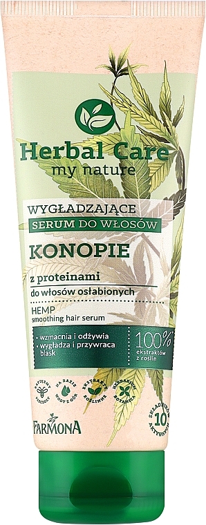 Wygładzające serum do włosów Konopie - Farmona Herbal Care Smoothing Hair Serum with Hemp Oil and Protein