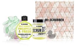 Zestaw - Mr.Scrubber Pineapple (body/scr/300 g + sh/gel/300 ml + sh/sponge) — Zdjęcie N1