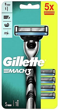 Maszynka do golenia dla mężczyzn z 5 wymiennymi ostrzami - Gillette Mach3 — Zdjęcie N1