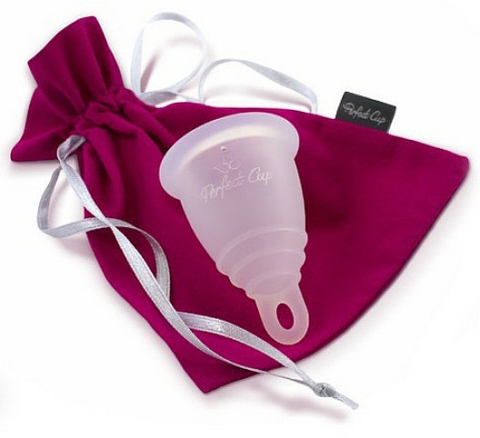 Kubeczek menstruacyjny, przezroczysty, rozmiar M, w woreczku - Perfect Cup Zero Waste — Zdjęcie N1