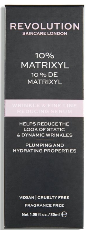 Serum przeciw drobnym zmarszczkom - Makeup Revolution Skincare Wrinkle and Fine Line Reducing Serum 10% Matrixyl  — Zdjęcie N2