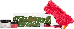Zestaw do kąpieli (mask 50 ml + lip/mask 15 ml + brush 1 pc + headband 1 pc) - Revolution Skincare x Jake Jamie Candy Cane Christmas Gift Set — Zdjęcie N1