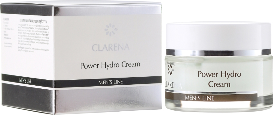 Nawilżający krem do twarzy dla mężczyzn - Clarena Men’s Line Power Hydro Cream — Zdjęcie N1