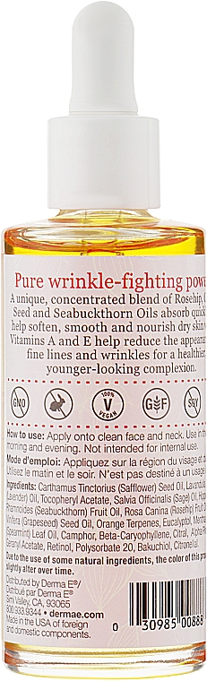 Olejek przeciwzmarszczkowy z witaminami A i E - Derma E Anti-Wrinkle Treatment Oil — Zdjęcie N2