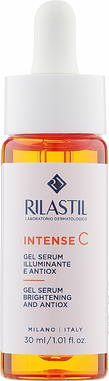 Antyoksydacyjne żelowe serum rozjaśniające do twarzy, szyi oraz dekoltu z witaminą C - Rilastil Intense C Gel Serum