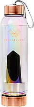 Kup Szklana butelka holograficzna z czarnym obsydianem, 550 ml - Crystallove Water Bottle With Obsidian Hologram 
