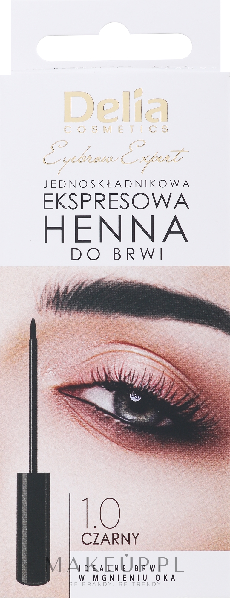 Jednoskładnikowa ekspresowa henna do brwi - Delia Cosmetics Cream Eyebrow Expert Instant Eyebrow Tint — Zdjęcie 1.0 - Black