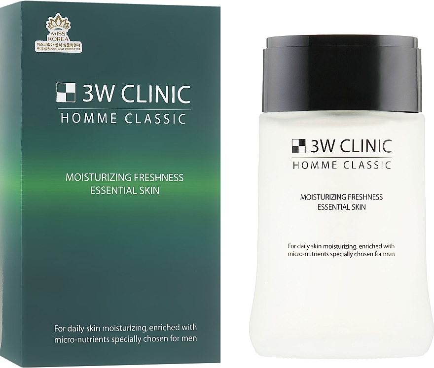 Odświeżający tonik nawilżający dla mężczyzn - 3w Clinic Homme Classic Moisturizing Freshness Essential Skin