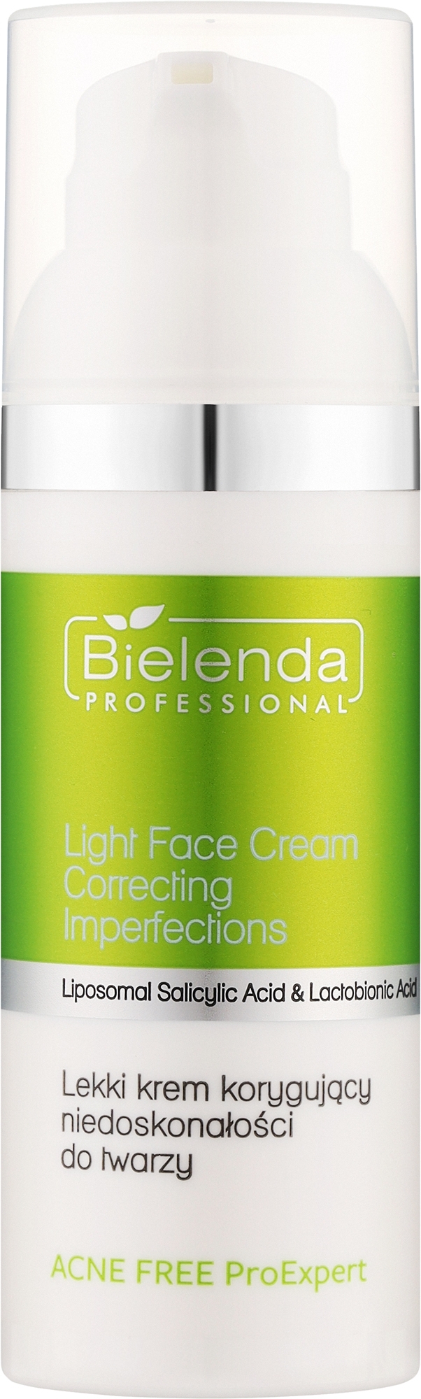 Krem redukujący niedoskonałości z kwasami - Bielenda Professional Acne Free Pro Expert Light Face Cream Correcting Imperfections  — Zdjęcie 50 ml