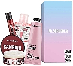 Kup Zestaw - Mr.Scrubber Sweet Sangria (lip/balm/5g + lip/scrub/50ml + h/cr/50ml + sanitizer/30ml)