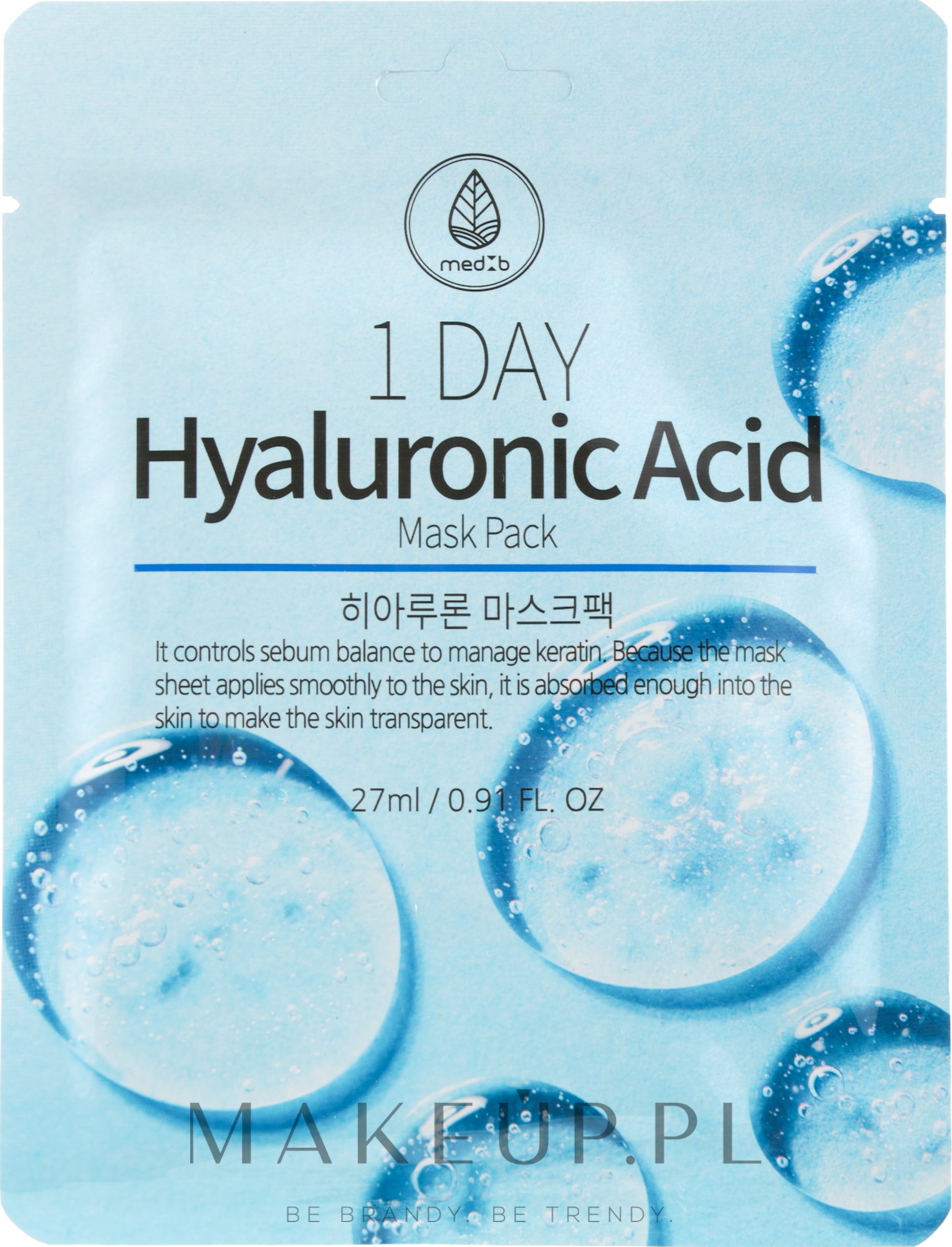 Med B Hyaluronic Acid Mask Pack - Maseczka Do Twarzy Z Kwasem ...