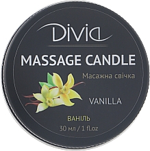 Waniliowa świeca do masażu dłoni i ciała, Di1570 (30 ml) - Divia Massage Candle Hand & Body Vanilla Di1570  — Zdjęcie N1