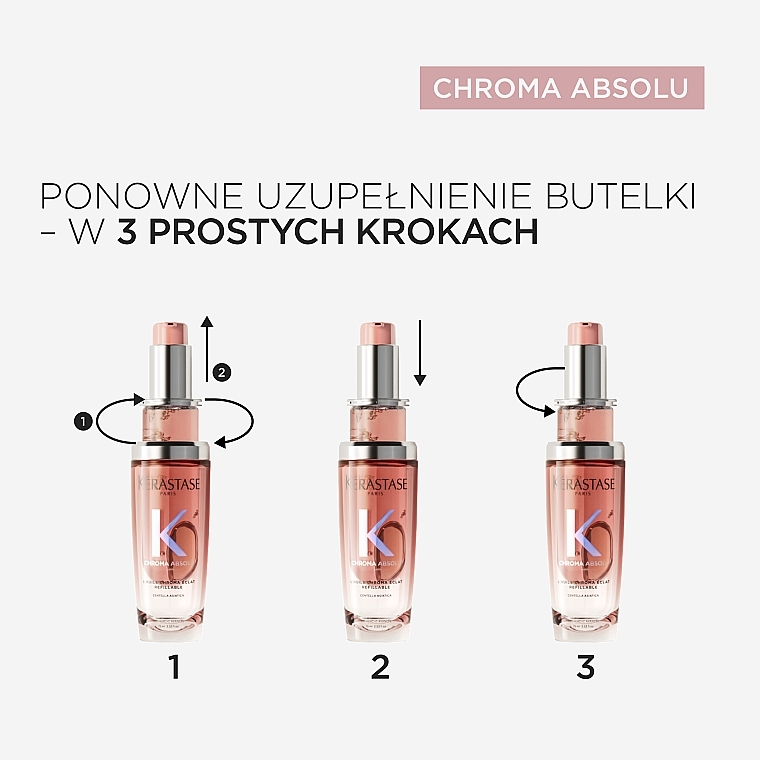 Olejek nabłyszczający do włosów - Kerastase Chroma Absolu Radiance Sublimating Oil Refillable (jednostka zamienna) — Zdjęcie N4