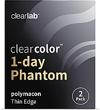 Jednodniowe kolorowe soczewki kontaktowe White Out, 2 sztuki - Clearlab ClearColor 1-Day Phantom — Zdjęcie N3