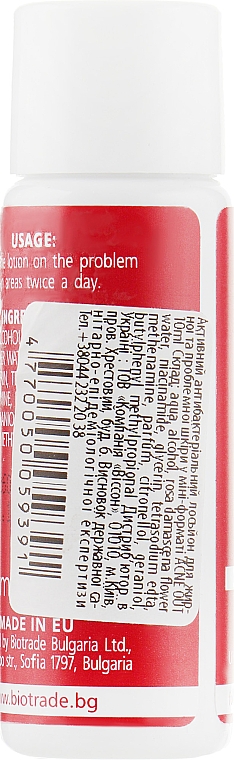 Miejscowo aktywny balsam antybakteryjny do skóry tłustej i problematycznej - Biotrade Acne Out Active Lotion (mini) — Zdjęcie N2