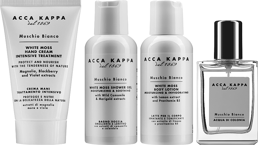 Acca Kappa White Moss - Zestaw (edc/50ml + sh/gel/100ml + b/lot/100ml + h/cr/75ml) — Zdjęcie N3