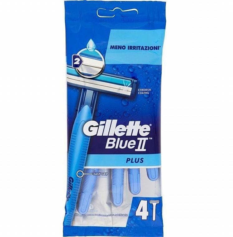 4-częściowy zestaw jednorazowych maszynek do golenia - Gillette Blue II Plus — Zdjęcie N1