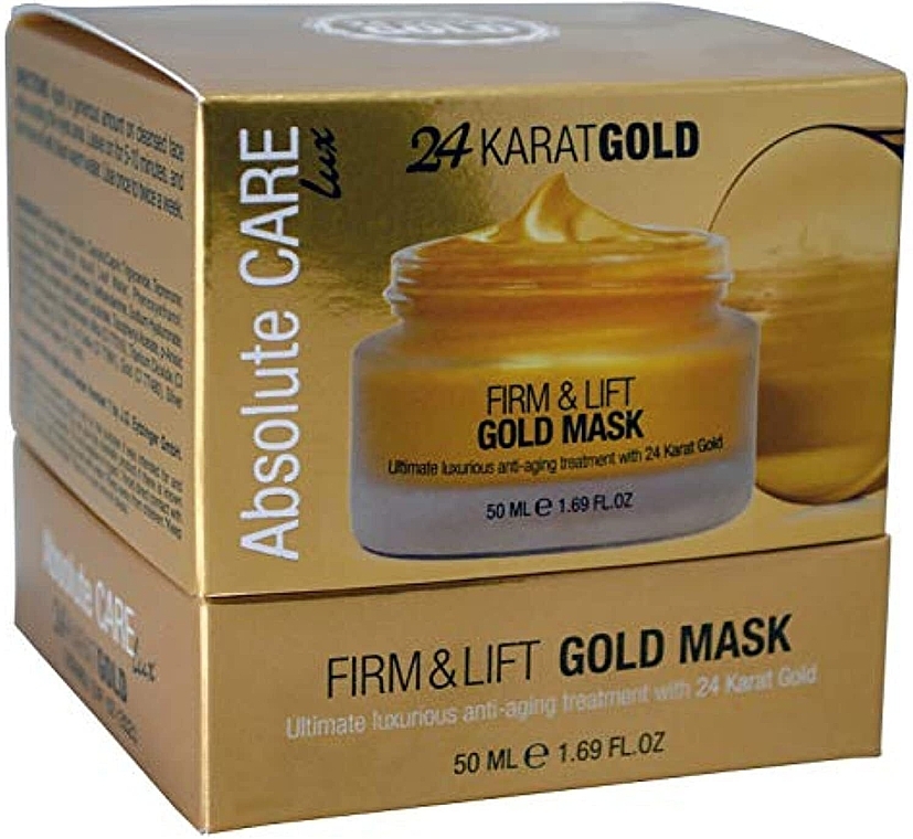 24-karatowa maseczka do twarzy - Absolute Care Lux 24 Karat Gold Firm & Lift Gold Mask — Zdjęcie N2