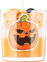 Świeca dekoracyjna Halloween, dynia z uśmiechem - KaWilamowski Scented Candle — Zdjęcie N1