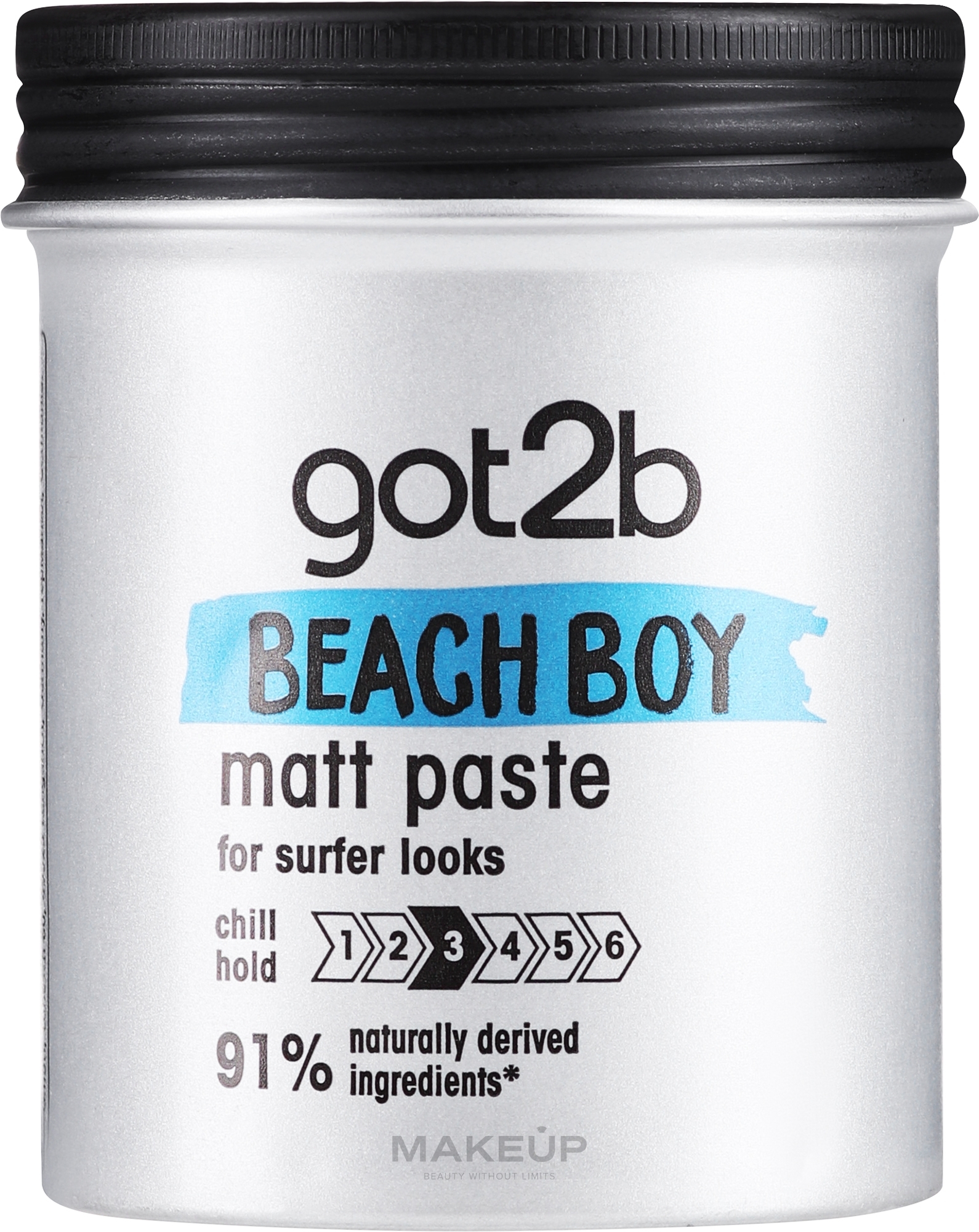 Matująca pasta do włosów - Got2b Beach Boy Matt Paste Chill Hold 3 91% Naturally Derived Ingredients — Zdjęcie 100 ml