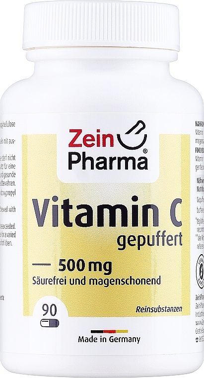 Witamina C w kapsułkach, 500 mg - ZeinPharma Buffered Vitamin C 500mg — Zdjęcie N1