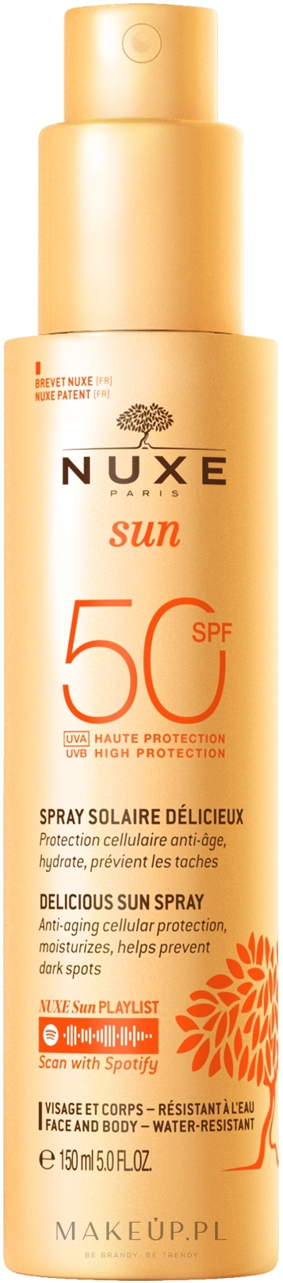 Mleczko w sprayu do opalania twarzy i ciała SPF 50 - Nuxe Sun — Zdjęcie 150 ml