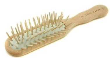 Prostokątna szczotka do włosów z drewnianymi zębami - Acca Kappa  — Zdjęcie N1