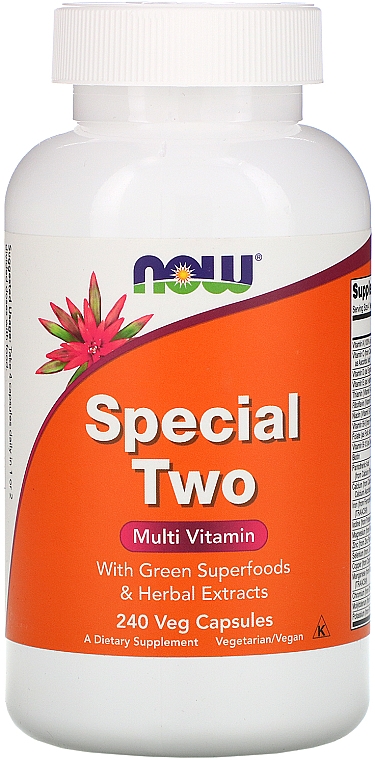 Wegetariański zestaw witamin i minerałów, 240 kapsułek - Now Foods Special Two Multi Vitamin — Zdjęcie N1