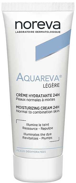 Nawilżający krem do skóry normalnej i mieszanej - Noreva Laboratoires Aquareva Light Moisturizing Cream 24H