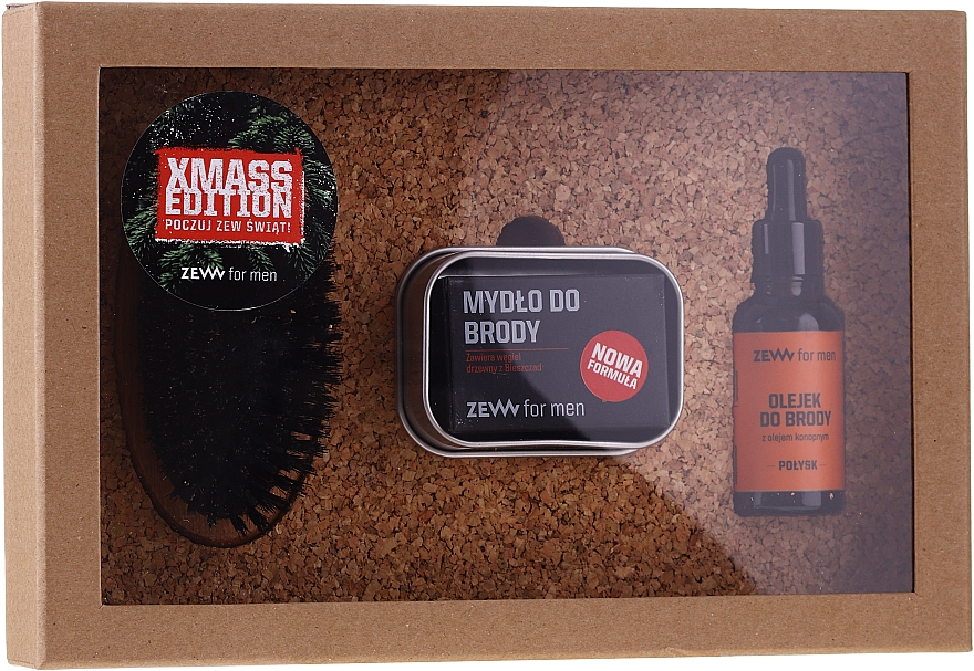 Zestaw - Zew For Men Set (oil 30 ml + soap 85 ml + holder 1 pcs + brush 1 pcs) — Zdjęcie N1