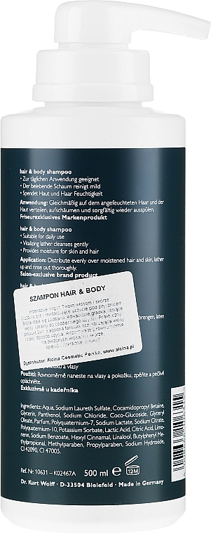 Szampon do włosów i ciała dla mężczyzn - Alcina For Men Hair & Body Shampo — Zdjęcie N4
