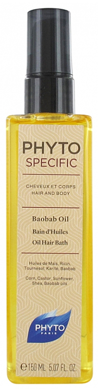 Odżywczo-nawilżający olej do ciała i włosów - Phyto Specific Baobab Oil Hair Bath — Zdjęcie N1