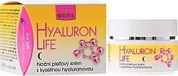 Krem do twarzy na noc z kwasem hialuronowym - Bione Cosmetics Hyaluron Life Night Cream With Hyaluronic Acid — Zdjęcie N1