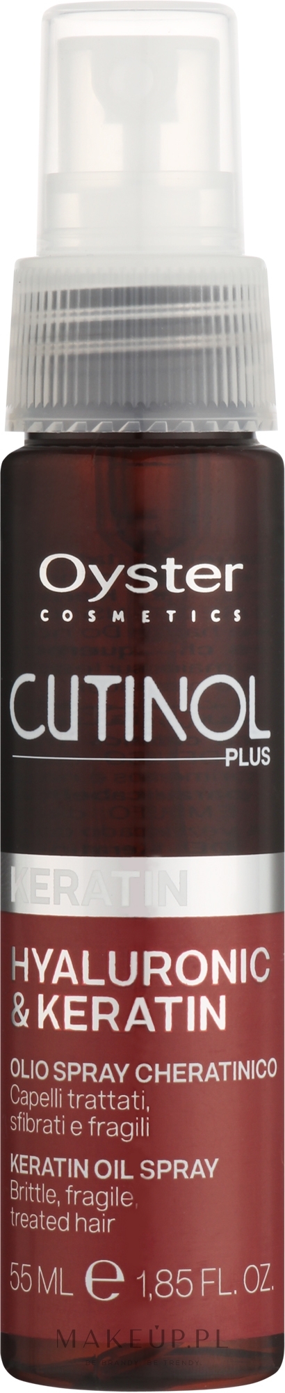 Olejek w sprayu do włosów zniszczonych - Oyster Cosmetics Cutinol Plus Hyaluronic & Keratin Restructuring Oil Spray — Zdjęcie 55 ml